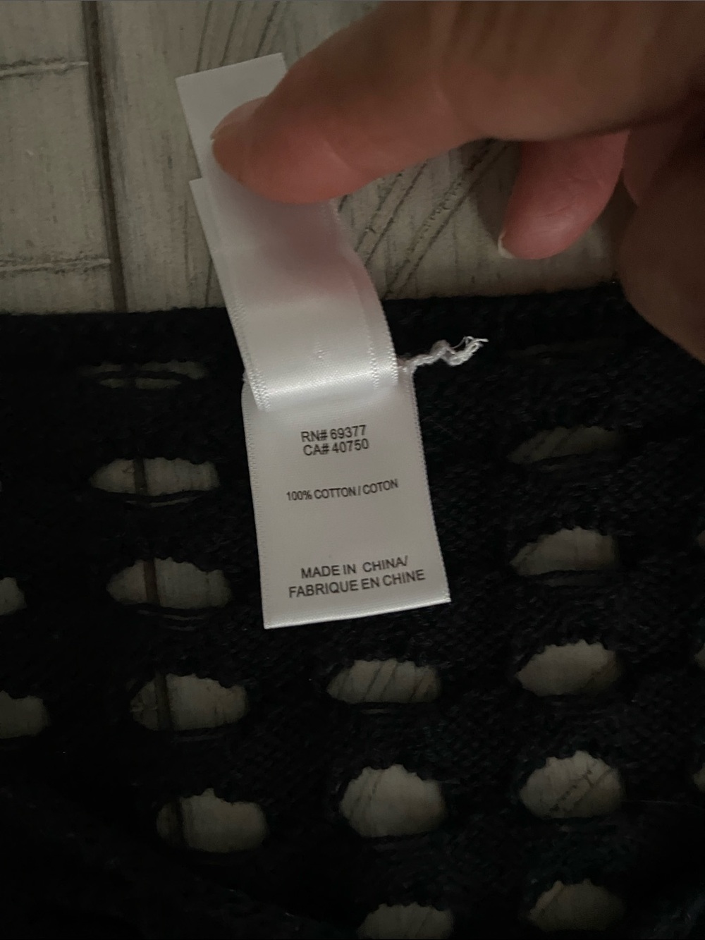 MarlaWynne Cotton Open Stitch Pull On 3/4 Sleeve Sweater Black Size XS Fisherman - Picture 6 of 8